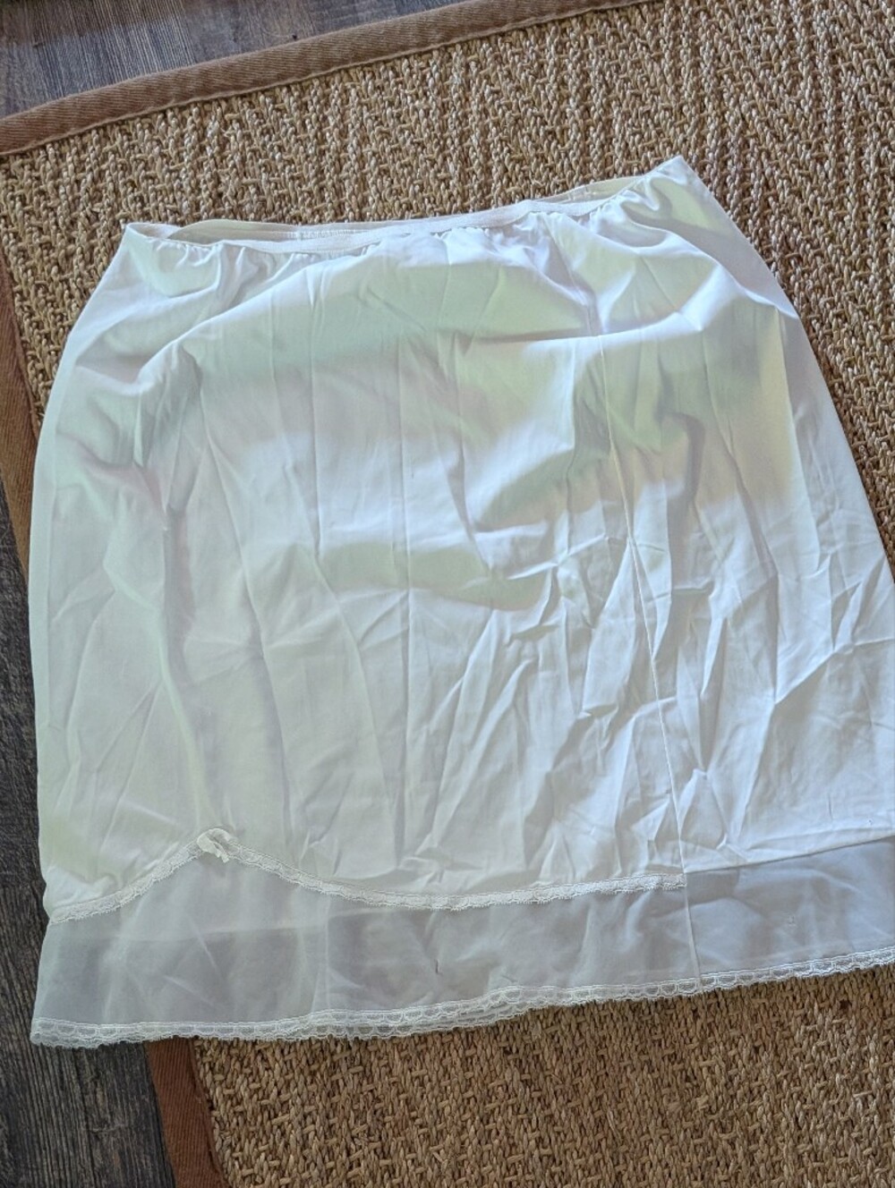 Classic White Half Slip with Lace Trim